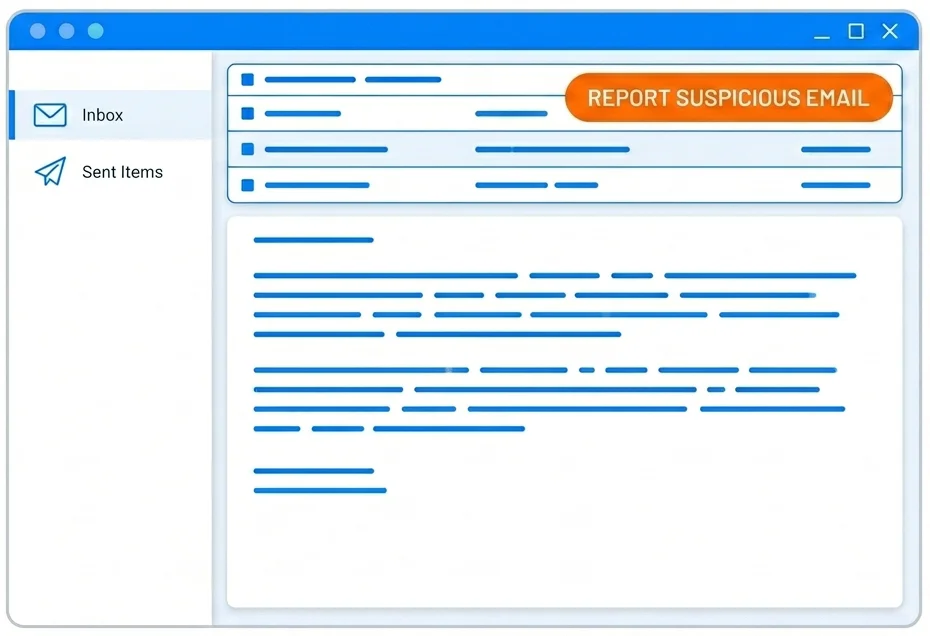 Sample internal announcement email informing staff about simulated phishing exercises