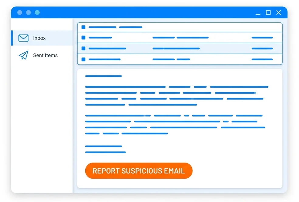 Sample internal announcement email informing staff about simulated phishing exercises