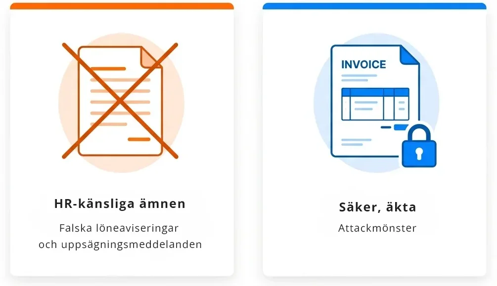 Välj phishing scenarier som utbildar inte utnyttjar oro